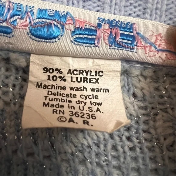 ROSE Vintage Pastel Cat Kitten Fairy Kei kawaii Jumper Sweater M - Picture 8 of 9